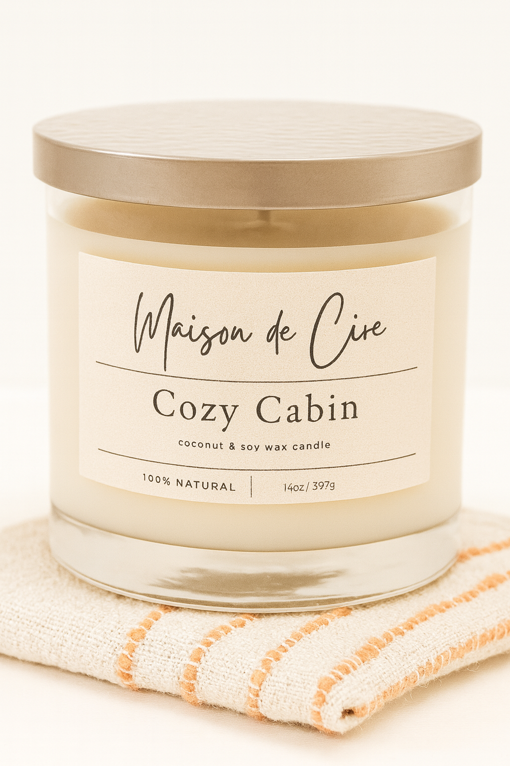 Cozy Cabin Scented 14oz 3 wick Coconut/Soy Wax Candle