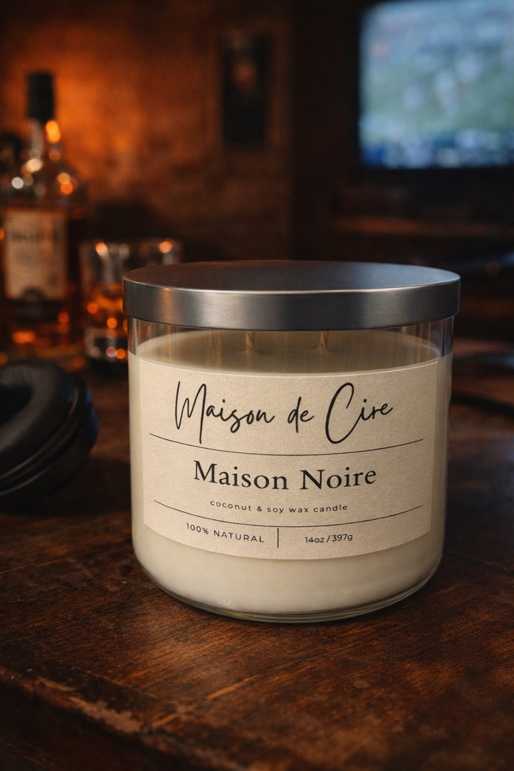 Maison Noire 14oz 3 Wick coconut-soy wax candle