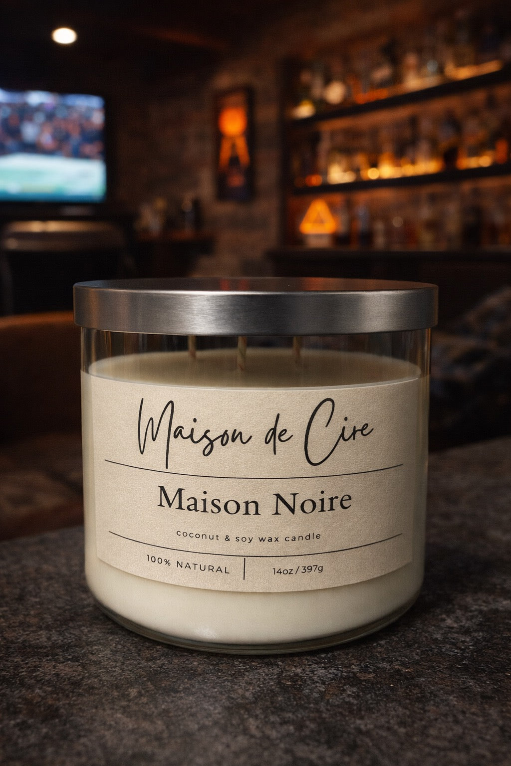 Maison Noire 14oz 3 Wick coconut-soy wax candle